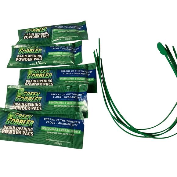 5 Green Gobbler Drain Opening Powder Pacs - Picture 1 of 5